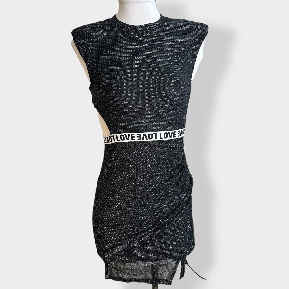 New SHEIN Glitter Side‎ Cutout Mini Dress